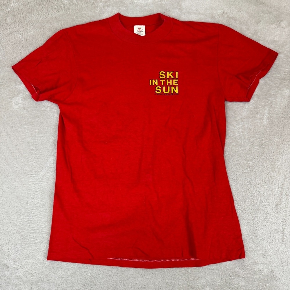 Vintage 80s Stedman Ski‎ In The Sun Shirt Movie Mens Medium Red Preowned